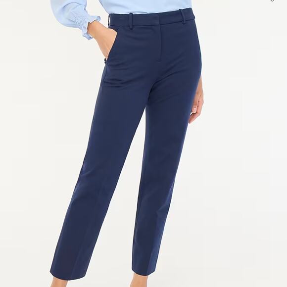 J Crew Factory Womens Kallie Straight Leg Pant Size 12 Navy Blue - Picture 1 of 14